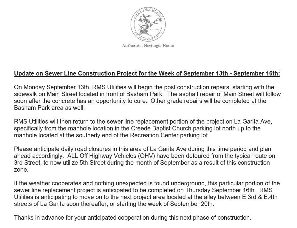 9.13.21 Sewer Project update
